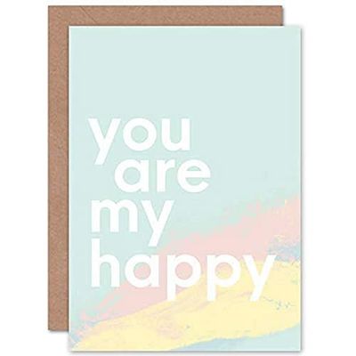 Wee Blue Coo Love Quote You Are My Happy Greetings Card