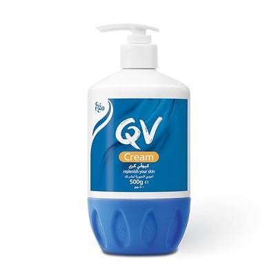 QV Cream with 10% Glycerin (500g) Rich Protective Moisturiser for Sensitive, Dry Skin, Fragrance Free, Noncomedogenic, Hydrating Skin Care for Eczema, Psoriasis, Dermatitis, (Packing May vary)