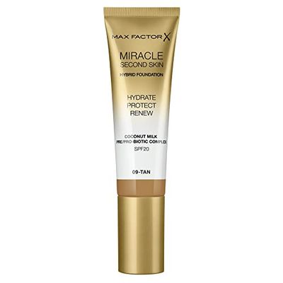 Max Factor Miracle Touch Second Skin Base De Maquillaje, Tono 09, 30 Ml