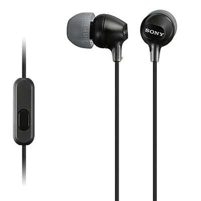 Sony MDR-EX15AP - Cuffie in-ear con microfono, Auricolari in silicone, Nero