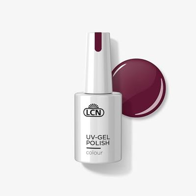 LCN UV-nagellack Dark Cherry – täckande och långvarig shellac – mild blötläggning – vegan, djurförsöksfri och HEMA-fri – 10 ml