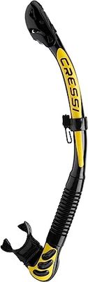 Cressi Epsilon SPE Alpha Ultra Dry Snorkel de silicone tático série tubo respiradores, adulto, unissexo, tamanho único, preto/amarelo