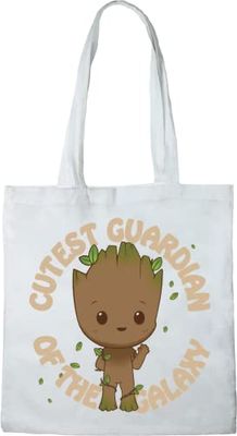 Marvel BWGUGAMBB002 Tote Bag Groot, White, 38 x 40 cm