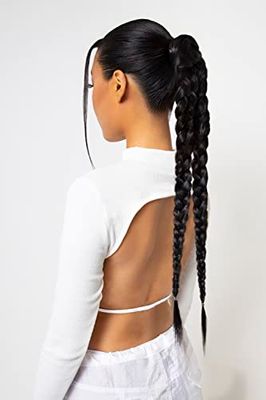 Lullabellz Grande Double Up Hair Braid, 26-Inch Length, Jet Black
