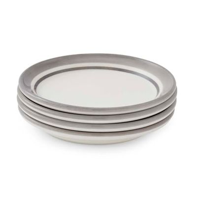 Potter's Stripe Set of 4 Bread Plates, Grey