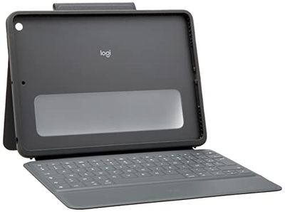 Logitech Rugged Folio per iPad (7ª, 8ª e 9ª generazione) Custodia con tastiera protettiva, Layout Francese ‎AZERTY - Nero