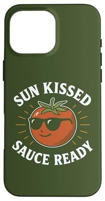 Sun Kissed Sauce Ready Funny Tomato Occhiali da sole Custodia per iPhone 16 Pro Max