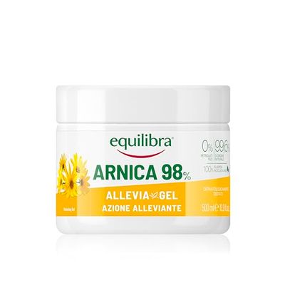 Equilibra Corpo, Arnica Allevia-Gel 98%, Arnica Gel con Estratto Acquoso di Arnica Montana, Dona Sollievo Dopo Sforzo Fisico e Sensazione di Freschezza, Gel Lenitivo e Calmante, 500 ml