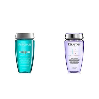 Kérastase | Spécifique Dermo-Calm, Shampoo Idra-Lenitivo, Per Cuoio Capelluto Sensibile, 250 ml & Blond Absolu, Shampoo Idratante & Illuminante & Sensibilizzati, Con Acido Ialuronico, 250 ml