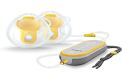 Medela Extractor de leche manos libres Freestyle, extractor de leche doble eléctrico portátil y discreto con conectividad a aplicaciones, amarillo