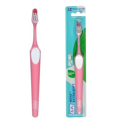 Cepillo de dientes TePe Nova, Extra Suave, 1 ud., punta más larga para mejor acceso a los dientes posteriores, cepillo de dientes extra suave para una eliminación de la placa fácil y eficiente