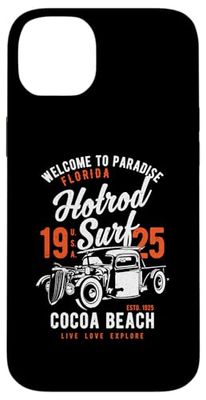 Cocoa Beach Florida Retro Hotrod Surf Design Distressed Custodia per iPhone 14 Plus