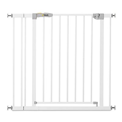 hauck Barreira de segurança crianças para portas e escadas Open N Stop Safety incl. Extensão de 9 cm, Corrimão de escada para crianças sem orifícios, cercas infantis, metal 84-89 cm, branco