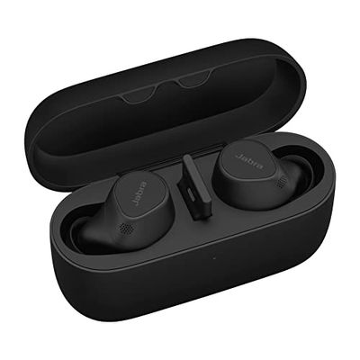 Jabra Evolve2 - Écouteurs Bluetooth sans fil True Wireless avec ANC, Jabra MultiSensor Voice et chargeur à induction sans fil - Certifiés pour les applis de réunion virtuelle - Noir