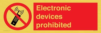 Dispositivi elettronici proibiti segno - 600x200mm - L62