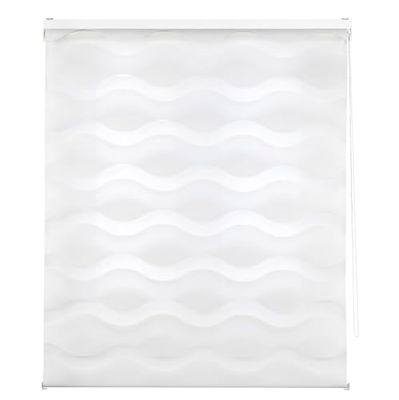 INTERBLIND | Elegant avond- en dagrolgordijn afmetingen 120 x 180 cm - dag- en nachtrolgordijn stofgrootte 117x175 - eenvoudig aan te brengen, wit