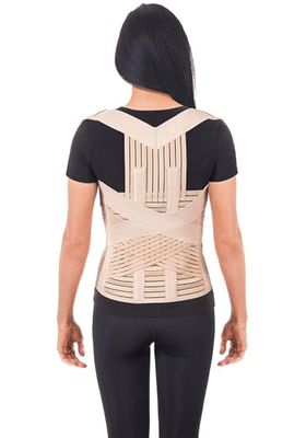 TOROS GROUP MANUFACTURE LUX Correcteur de posture correcteur de posture avec taille réglable en néoprène de qualité supérieure Beige Taille M