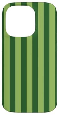 Green Striped Girly Stripes Preppy Aesthetic Cute Case for iPhone 14 Pro