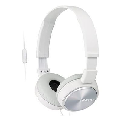 Sony MDR-ZX310APW - Auriculares de diadema fechados (com microfone, controlo remoto integrado), branco