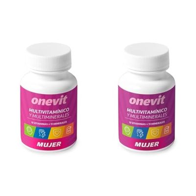 Onevit Multivitamínico Mujer - 45 cápsulas vegetales - 13 vitaminas+11 minerales (Paquete de 2)