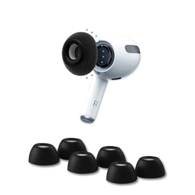 Comply 3.0 Tappi per le orecchie in schiuma di alta qualità, compatibili con Apple AirPods Pro Gen 1 e 2, dimensioni ridotte, nuova edizione Limitata, Phantom Black, 3 paia, isolamento superior