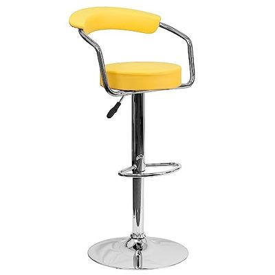 Flash möbler modern vinyl barstol med armar och krombas, svart samtida 99.06 x 55.244999999999997 x 27.305 cm gUL