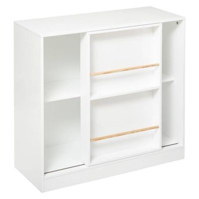 Barnbibliotek glidande - vit 75 x 76 cm - atmosfär inredningsarkitekt