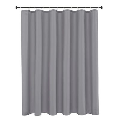Biscaynebay Rideau de Douche en Tissu avec Doublure Courte de 182,9 cm de Large x 165,1 cm de Long, Gris argenté, résistant à l'eau, œillets résistants à la Rouille, Bas lesté, Lavable en Machine