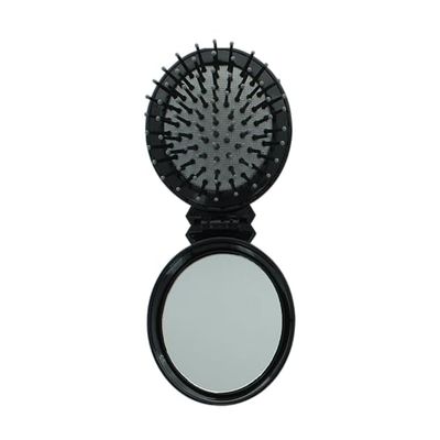 JEAN LOUIS DAVID - Mini Brosse à Cheveux Pliante - Miroir Intégré - Coloris Aléatoire