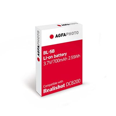 AGFA Photo - Batería de Li-on BL-5B Compatible con cámara compacta Agfa DC8200, Color Negro