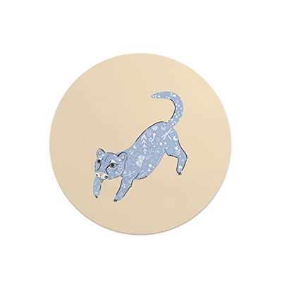 Questo Casa, Rund musmatta med digitalt tryck, halkfri baksida, för kontor och hem, diameter: 22 cm