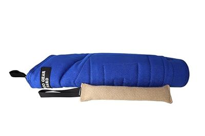 Dingo Gear Set: Manga de Mordida Muy Dura de Nylcot más Juguete de Tira de Yute, Mordida para IGP, K9, Entrenamiento de Perros Adultos, Azul, Nivel de Mordida 5 - Maestro (S10054)