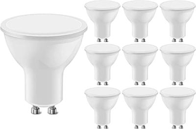 GU10 Bianco Caldo, Lampadine Led GU10 3000k, Lampadine GU10 a Risparmio Energetico Da 5w 400lm, Equivalente a Una Lampadina Alogena da 40w, Angolo Del Fascio Di 120°, Non Dimmerabile, Confezione Da 10