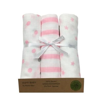 BABY COMFORT theedoeken, bedrukt, 100% bamboe, 3 stuks, 55 x 70 cm