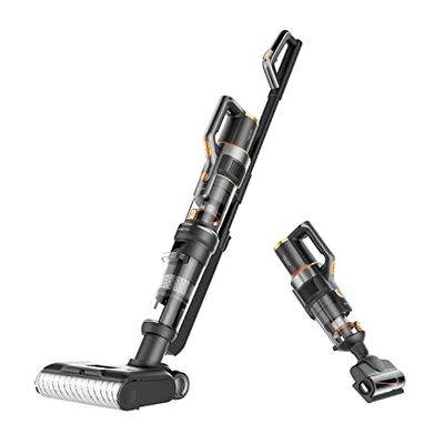 Jimmy HW10 Pro Aspirador Lavador, Limpiador 3 en 1 Inalámbrico Multisuperficie, 400 W, Asistente de Voz, Batería Extraíble con 80 Minutos de Autonomía, Pantalla LED y Autolimpieza