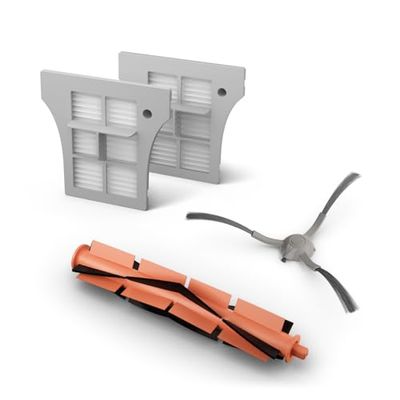 PHILIPS Kit de Remplacement d'origine pour Robots aspirateurs et laveurs Homerun série 5000, 2 filtres EPA10, 1 Brosse Principale et 1 Brosse latérale,Compatible avec la série 5000 (XV1453/10)