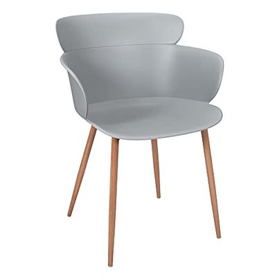THE HOME DECO FACTORY Lot de 2 Fauteuils Lorens Gris 60x54x82cm