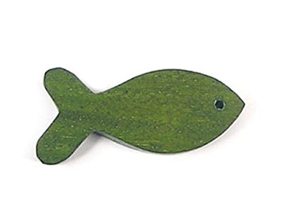 INNSPIRO Pendentif bois poisson ciré vert 14 x 30 mm 50 u.