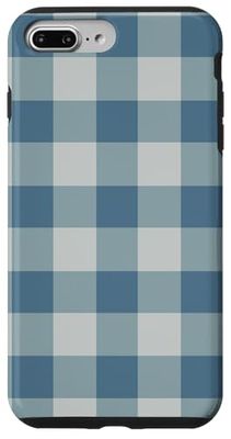 Large Blue Gingham Autumn Check Pattern Case for iPhone 7 Plus/8 Plus