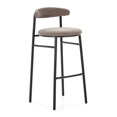 TABURETE 44X46X94 METAL NEGRO/TELA GRIS