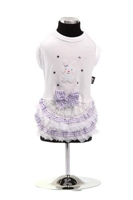 Trilly Tutti Brilli Vestido de Jersey con Volantes y Piedras Swarovski, Lila - 1 Producto