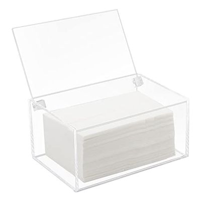 Watpot Support de Linge en Acrylique Transparent avec Couvercle pour buanderie