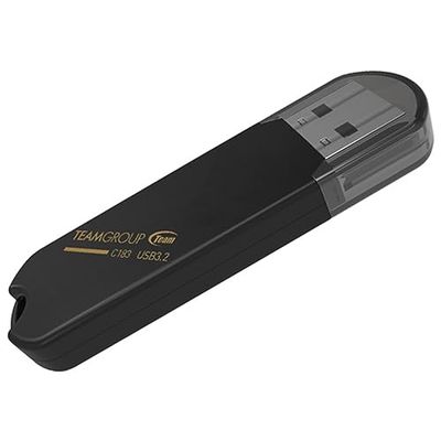 Team Group C183 Unidad Flash USB 32GB USB Type-A 3.0 (3.1 Gen 1) Negro - Unidades Flash USB (32 GB, USB Type-A, 3.0 (3.1 Gen 1), Tapa, 7 g, Negro)