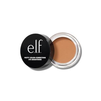 e.l.f. Putty Colour-Correcting Eye Brightener, illuminante e primer per il contorno occhi, riduce l’aspetto delle occhiaie, prodotto vegano e non testato sugli animali, Medium/Tan