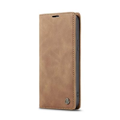 Chocoyi Compatibel met iPhone 13 Flip Leather Edition, magnetisch, standfunctie en kaartvakken, donkerbruin