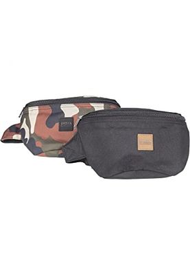 Urban Classics Hip Bag 2-Pack Messenger Bag, 24 cm, Multicolour (Blk/Rustycamo)