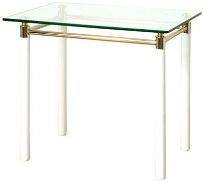 HAKU Möbel mesa lateral de madeira maciça, banhada a ouro, 60 x 50 x 54 cm
