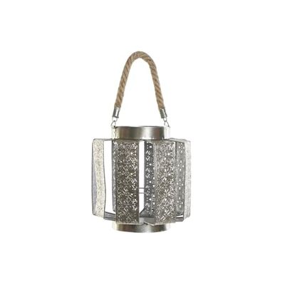 PORTAVELA METAL CUERDA 21X21X23 PLATEADO