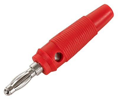 MC POWER Bananenstekker, 4 mm, dwarsgat, drukveer, rood, betrouwbare verbinding voor audio, laboratorium, doe-het-zelfprojecten