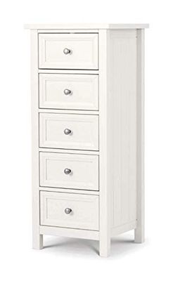 Julian Bowen, Cassettiera larga Maine con 5 cassetti, bianco (Surf White)